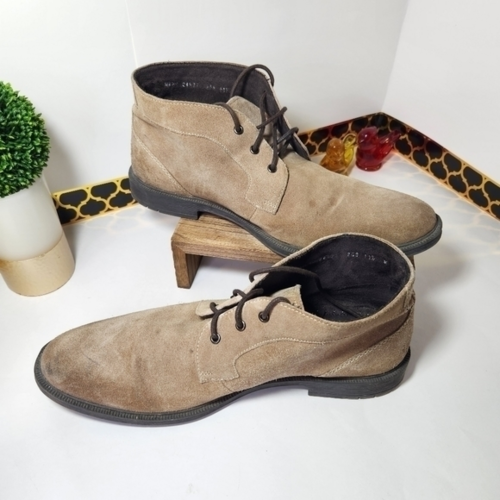 Stacy Adams‎ 11.5 Mens Khaki Color. Suede Boots Memory Foam Insole